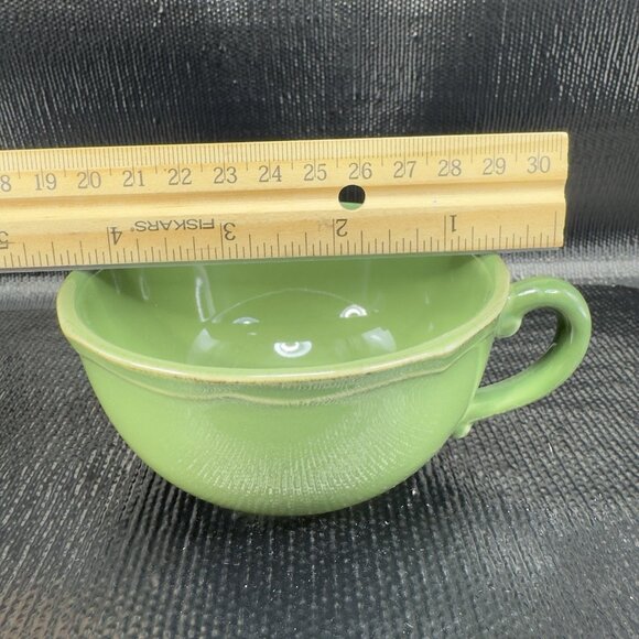 Pierre Deux Green Teacup Cup Mug Stoneware Ceramic Made In Portugal Vintage Cup - Picture 2 of 10